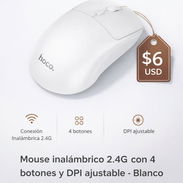 2.4G MOUSE INALÁMBRICO con 4 botones y DPI ajustable - Blanco Hoco. GM42 Platino - Img 57280337