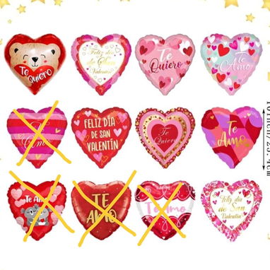 Set de globos de aluminio con textos de amor - 2/2