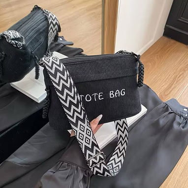 🍒Bolso Tote de Pana Vintage para Mujer ( Blanco )🍒 - 4/4