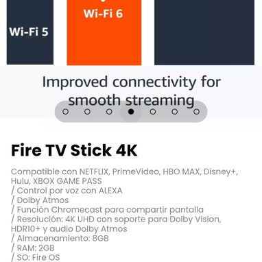 Fire TV Stick 4K Compatible con NETFLIX, PrimeVideo, HBO MAX, Disney+, Hulu, XBOX GAME PASS - 4/7