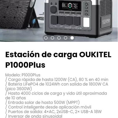 Estación de carga OUKITEL P1000Plus Modelo: P1000Plus - Img 116737973
