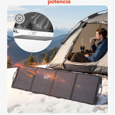 VEVOR Panel solar plegable de 200 W alta eficiencia con salida MC4, puertos USB-A, tipo C y CC, impermeable IP67 - 8/9