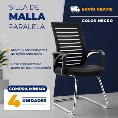 Silla de malla Paralela Color Negras y verdes - 2/2