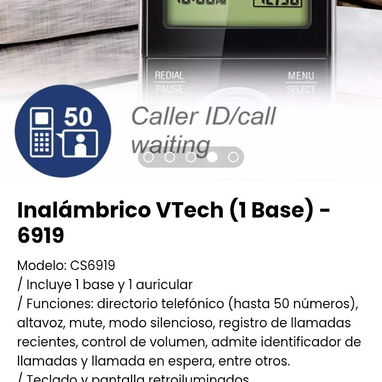 Inalámbrico VTech (1 Base) - 6919. Modelo: CS6919. Color rojo. Nuevo - 3/3
