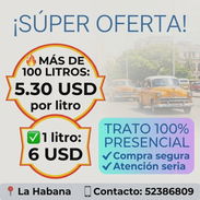 ⛽ VENTA DE GASOLINA ESPECIAL POR CANTIDAD ⛽ ✅ 1 litro: 6 USD 🔥 Más de 100 litros: 5.30 USD por litro 💵Por una mayor c - Img 55878120