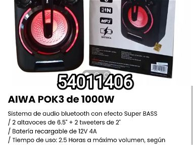 !!AIWA POK3 de 1000W Sistema de audio bluetooth con efecto Super BASS!! - Img main-image-45589912