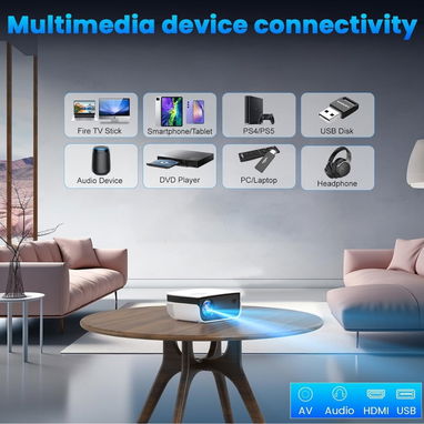 Proyector para exteriores. Mini proyector para cine en casa, compatible con 1080P 🌐 - 3/10