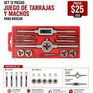 Juego de tarrajas y machos para tornería. M6-M12 - Img 54289947