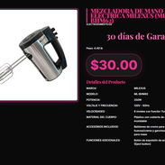 Milexus Mezcladora 250W 6 Niveles Expulsión Accesorios, Batidora Milexus 250W 6 Velocidades Batidor Masa . - Img 57334422
