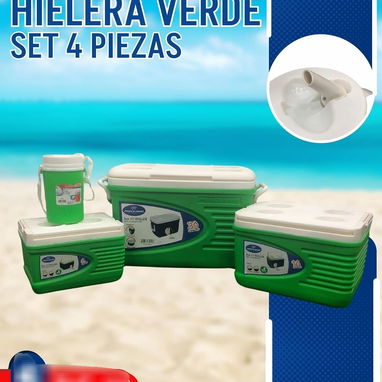 Hieleras portátil set de 4 piezas azul rojas verdes 100 usd - Img 123684530