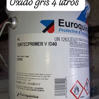 Oxido rojo y gris 4 litros euroquimica linea industrial importada de España en nuestro almacén en playa - Img 125225054