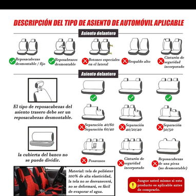 Forro de asiento para auto universal - Img 116903391
