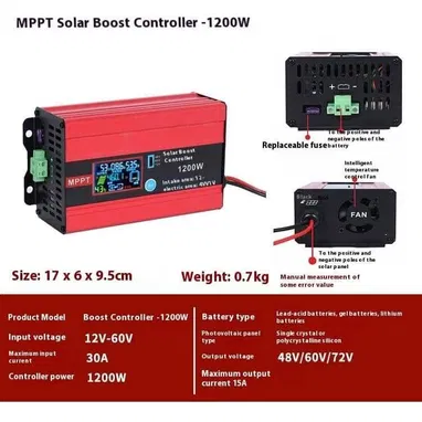 Controlador solar MPPT de 1200 watt para baterías de 48 ,60 y 72 vol nuevo en caja 120 dólares. Ideal para triciclos - Img 121270291