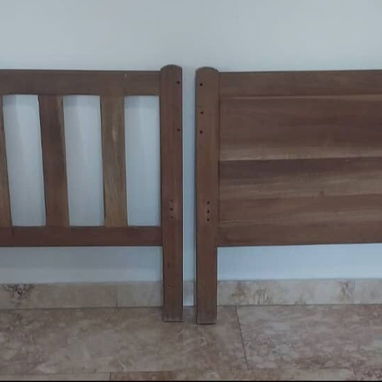 Cama personal de caoba con colchón - 4/4
