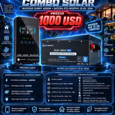 ⚡ COMBOS SOLARES HÍBRIDOS (LiFePO4) ⚡ - 3/9