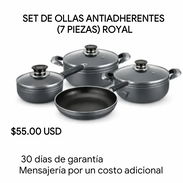 SET DE OLLAS ANTIADHERENTE (7 PIEZAS) . CAZUELAS ROYAL PARA TODO TIPO DE COCINA - Img 55917696