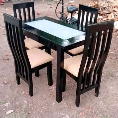 Mesa + 4 Sillas. Juegos de Comedor de Madera Sólida. - 3/5