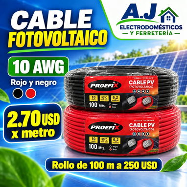 Cable Fotovoltaico Calibre 4mm (12AWG) y Calibre 6 mm² (10 AWG) Cobre estañado. Conectores. Breaker, Transfer - 2/12