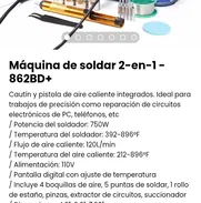 Máquina de soldar 2-en-1 - 862BD+ Cautín y pistola de aire caliente integrados. Nueva - Img 50711257