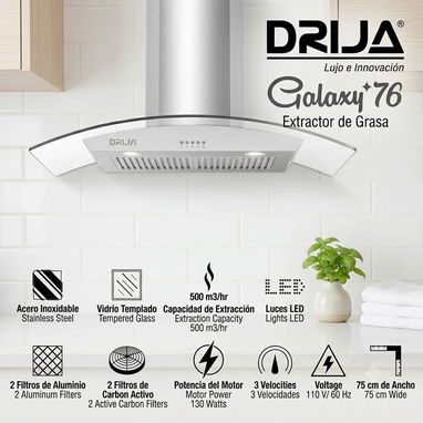 Campana Extractora Drija Galaxy 76 | Extractor de grasa, humo y vapor✨ - 2/4