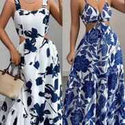 Vestidos de color azul y blanco, para el verano, talla pequeña S - Img 56707522