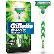 Máquina de afeitar Gillette Mach3 Sensitive con aloe vera — 3 hojas, recargable - Img 56851604