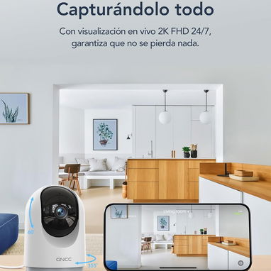 Cámara de Vigilancia WiFi 2K – Control Total 355° PROFESIONAL - Img 126093146