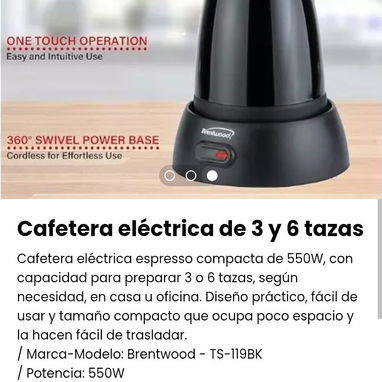 Cafetera eléctrica de 3 y 6 tazas. Nueva - 3/3