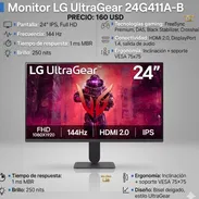 Monitor Gaming  LG 24 pulgadas FHD/IPS/144hz/1ms - Img 54553786