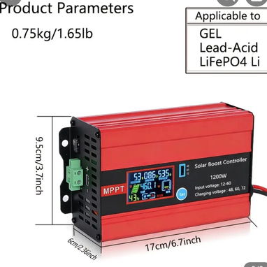 Controlador Solar MPPT de 1200 W para montar panel en Triciclos - 2/2