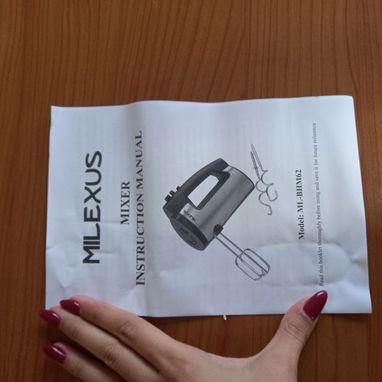 Batidora Eléctrica Milexus 250W Cuerpo Plástico Acero, Batidora Milexus 250W 120V 60Hz Botón Expulsión VPT# - 4/10