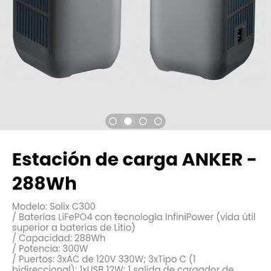 Estación de carga ANKER - 288Wh Modelo: Solix C300 - 2/4