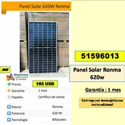 (MV-908) Panel Solar Ronma 620W 185 USD...51596013..Garantia 1 mes. ..Tpte lugares cercanos - Img 57363111