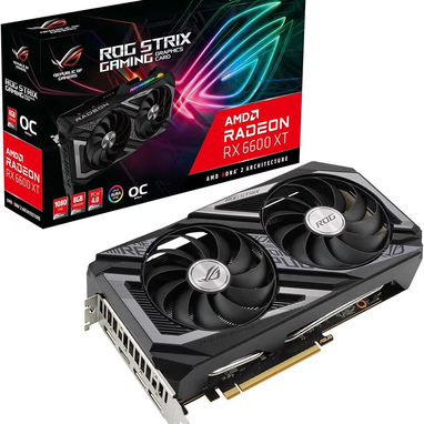- Vendo ASUS Tarjeta gráfica para juegos ROG Strix AMD Radeon RX 6600 XT OC Edition - Img 123634085