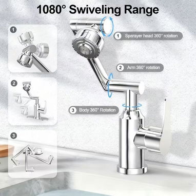 MEZCLADORA ARTICULADA 360 | LLAVE COCINA | GRIFO COCINA | LLAVE FREGADERO | MEZCLADORA FLEXIBLE | GRIFO AJUSTABLE | AGUA - Img 123319508