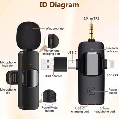 Kit 4 en 1 de micrófonos inalámbricos recargables k9 - Img 113055534