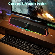 Bocina para PC  USB/ Bluetooth Barra de Sonido RGB para PC / Laptop (Nueva en Caja) - Img 56335179