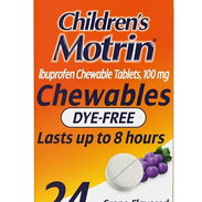 Motrin (Ibuprofeno) tabletas masticables para niños de 2 a 11 años pomo con 24 unidades 20 USD - Img 54307200