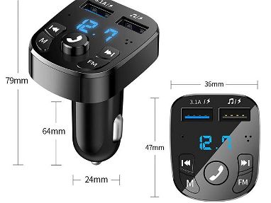 Reproductor  MP3 Bluetooth para Autos (Trasmite por  radio FM)  3500 cup    58441134 / mensajeria adicional - Img 40477276