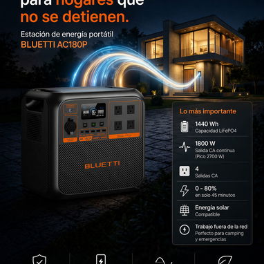 PLANTA DEENERGIA / ESTACIÓN DE CARGA BLUETTI AC180P  HASTA LA PUERTA DE LA CASA  53008795 - Img 121136836