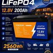 *Batería LiFePO4 (ideal para montar junto a Inversores dólares)* Ciclos de carga profundos. Características: *12.8V 200A - Img 56785394