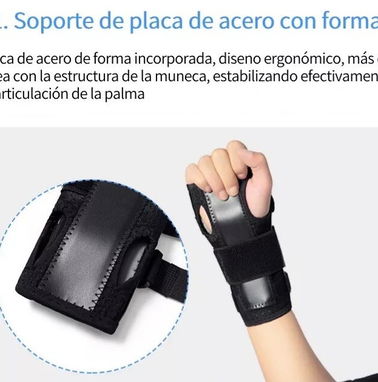 MUÑEQUERA ORTOPÉDICA AJUSTABLE, PARA SU USO EN MANO IZQUIERDA O DERECHA - Img 66413025