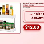 ESTANTE ORGANIZADOR MULTIFUNCIONAL DE 2 NIVELES BLANCO . - Img 58306171