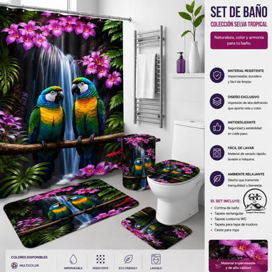 Set de cortinas para baño 5 piezas - 3/7