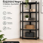 Estanteria Esquinera Negra 5 Baldas Ajustable - Img 58208402
