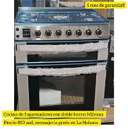 Cocina con doble horno de 5 quemadores Milexus - Img 45585061