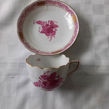 Juego de Te púrpura Herend, fina porcelana pintada a mano - 9/10