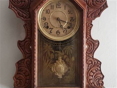 Reloj de pared Ingraham CO., Bristol Conn. Suwanee Hanging de principio de 1900 en buen estado y funcionando - Img main-image