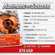 Rollo de Alambre para Soldar 0.8mm 1kg - Img 55884315