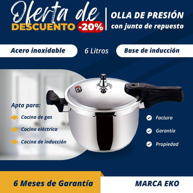 OLLA DE PRESIÓN 6L Marca EKO Inducción (ko) - 2/2